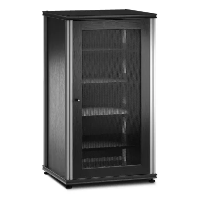 Salamander Designs Synergy 402 AV-skab (Black Oak med aluminiumsstolper)