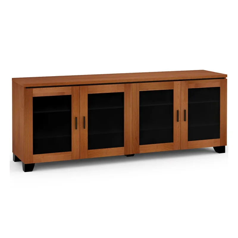 Salamander Designs Chameleon Collection Elba 347 Quad AV Cabinet (Wide Framed American Cherry Doors with Smoked Glass Inserts)