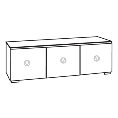 Salamander Designs Chameleon Collection Chicago 237 Triple AV Cabinet (Textured Black Oak with Black Glass Top)