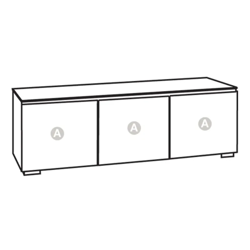 Salamander Designs Chameleon Collection Chicago 237 Triple AV Cabinet (Textured Black Oak with Black Glass Top)