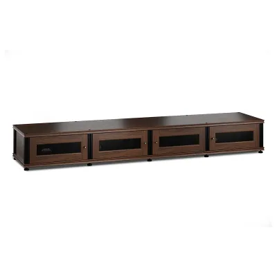 Salamander Designs Synergy 147 Quad AV Cabinet (Dark Walnut with Black Posts)
