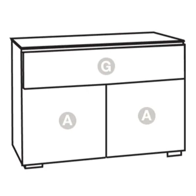 Salamander Designs Chameleon Collection Barcelona 329 Twin AV Cabinet (Natural Walnut with Gloss White Doors)