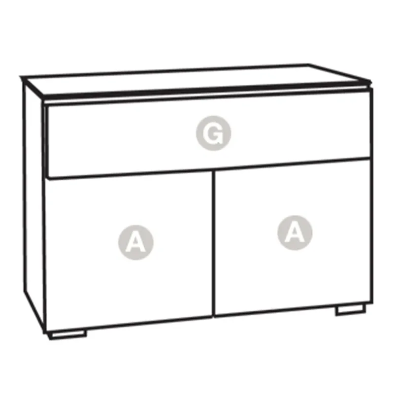 Salamander Designs Chameleon Collection Barcelona 329 Twin AV Cabinet (Natural Walnut with Gloss White Doors)