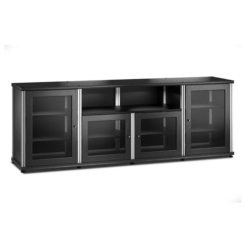 Salamander Designs Synergy 345 Quad AV Cabinet (Black Oak with Aluminum Posts)