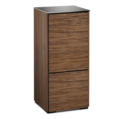 Salamander Designs Chameleon Collection Denver 517 RM Single Pro Audio Rack (Deep Textured Medium Walnut mit schwarzer Glasplatte)