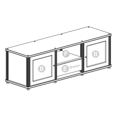 Salamander Designs Synergy 236 Triple AV Cabinet (Dark Walnut with Black Posts)