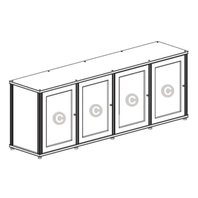 Salamander Designs Synergy 347 Quad AV 캐비닛 (American Cherry with Black Posts)