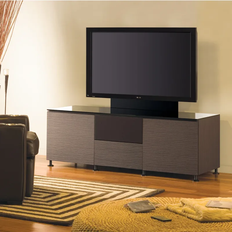 Salamander Designs Chameleon Collection Berlin 237 Triple AV-skab (Textured Wenge med Black Glass Top)