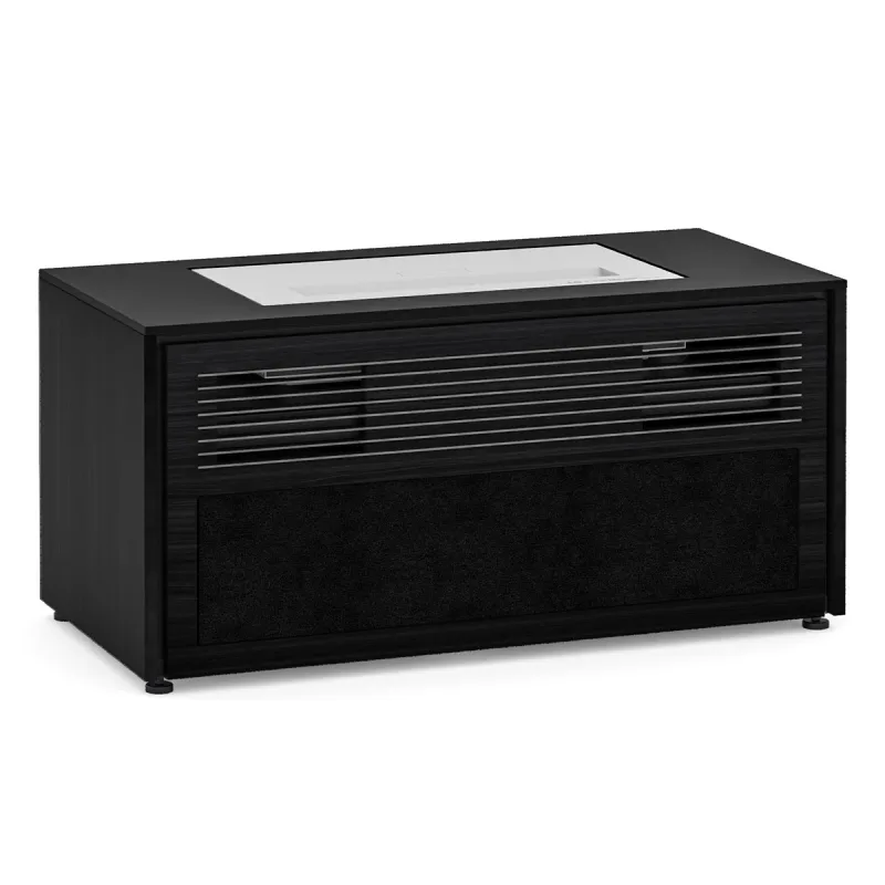 Salamander Designs Chameleon Collection Siena 229S Dual Speaker Grill Projector Integrated Cabinet for LG HU85LA Projector (Black Oak Veneer)