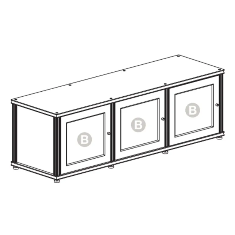 Salamander Designs Synergy 237 Triple AV Cabinet (American Cherry with Black Glass & Black Posts)