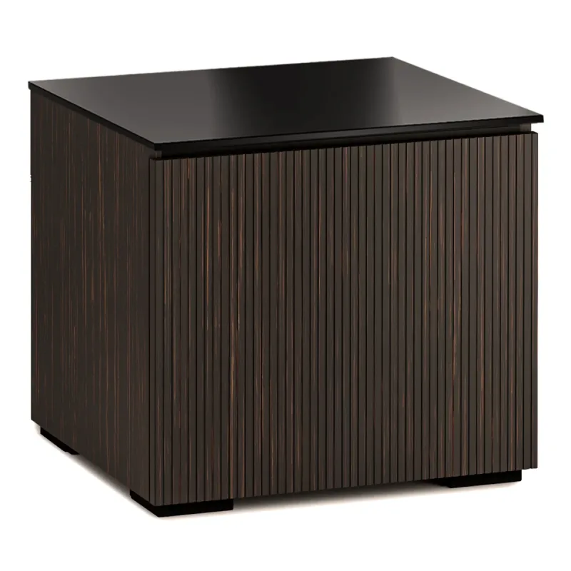 Salamander Designs Chameleon Collection Manhattan 217 Single AV Cabinet (Maro Ebony Doors and Black Glass Top)