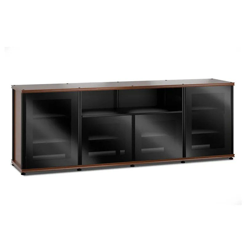 Salamander Designs Synergy 345 Quad AV Cabinet (American Cherry with Black Glass & Black Posts)