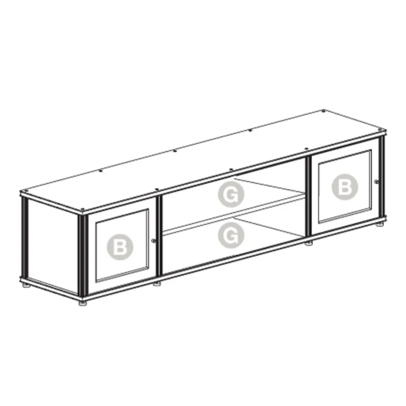 Salamander Designs Synergy 248 Quad AV Cabinet (Dark Walnut with Black Glass Doors and Aluminum Posts)