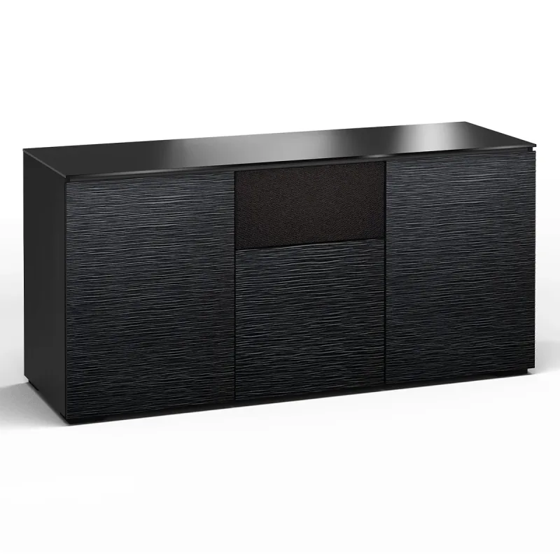Salamander Designs Chameleon Collection Chicago 336 Triple Speaker Integrated Cabinet (Textured Black Oak with Black Glass Top)