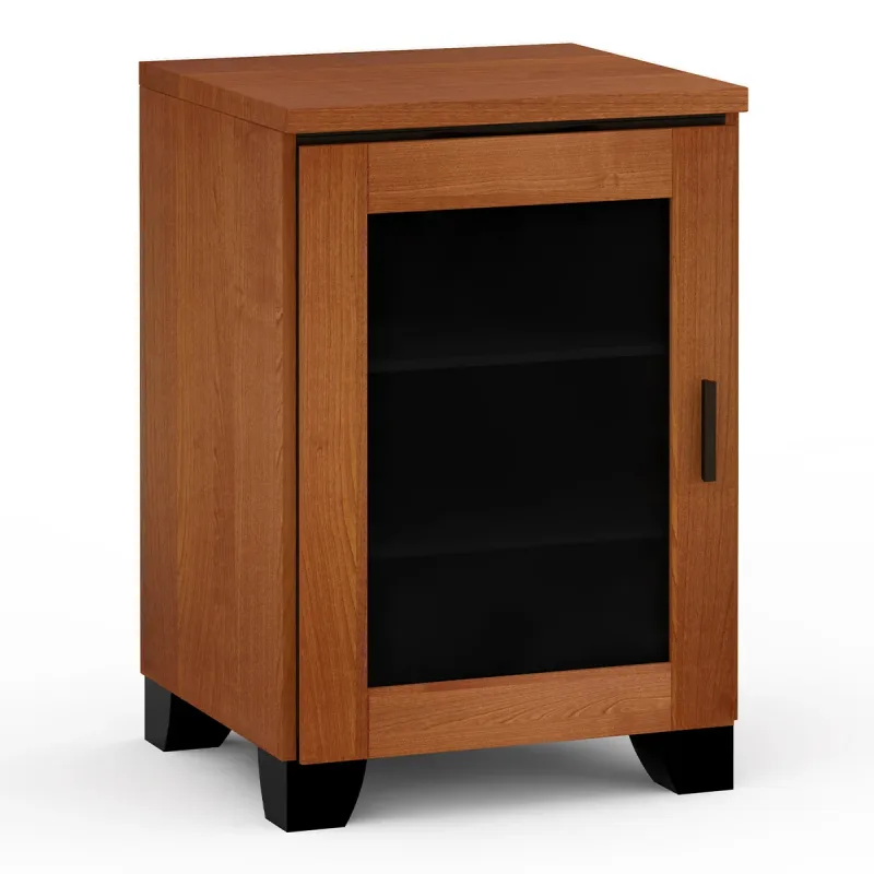 Salamander Designs Chameleon Collection Elba 317 Single AV Cabinet (Wide Framed American Cherry Doors with Smoked Glass Inserts)