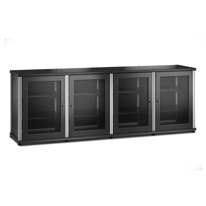 Salamander Designs Synergy 347 Quad AV Cabinet (Black Oak with Aluminum Posts)