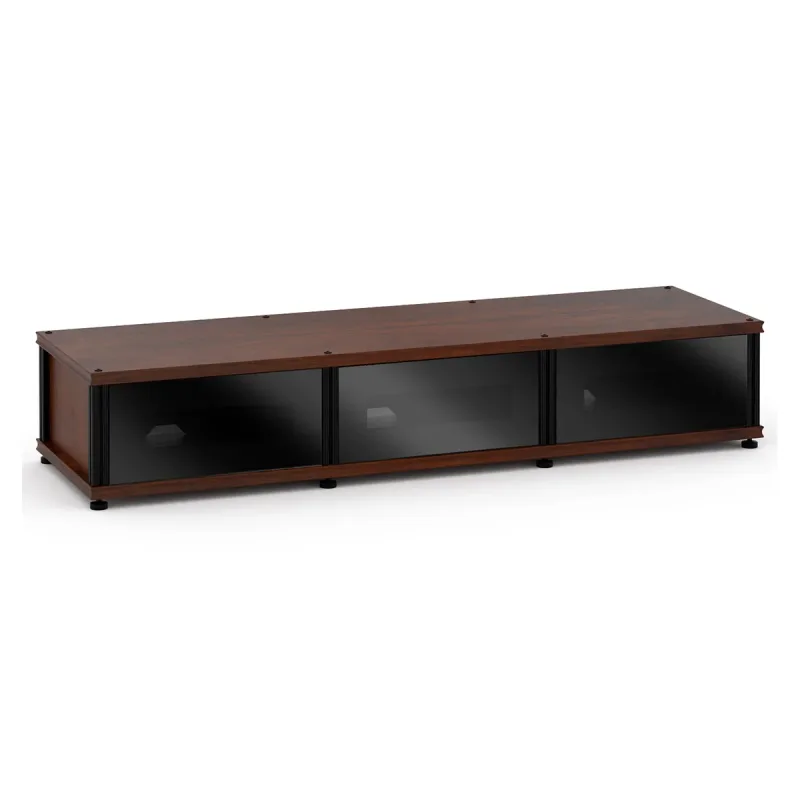 Salamander Designs Synergy 133 Triple AV Cabinet (Walnut with Black Posts)