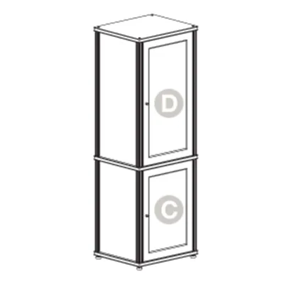 Salamander Designs Synergy 703 AV-kast (American Cherry met zwarte glazen deuren en aluminium poten)