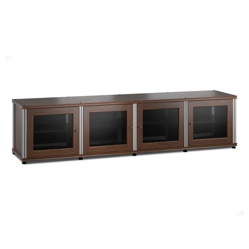 Salamander Designs Synergy 247 Quad AV 캐비닛 (Dark Walnut with Aluminum Posts)