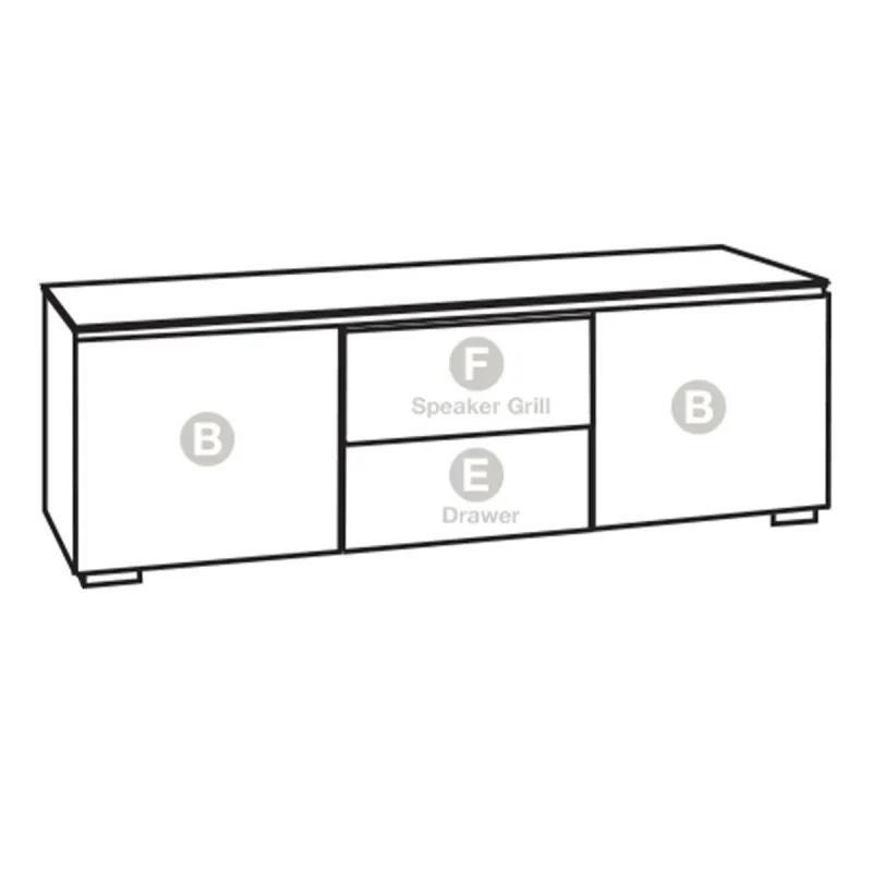 Salamander Designs Chameleon Collection Barcelona 236 Triple-Width AV Cabinet (Natural Walnut with Black Glass Doors)