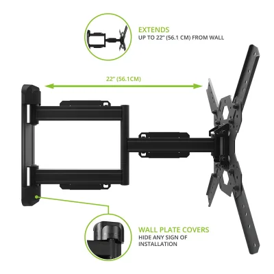 Kanto PS300 Full Motion Articulating Single Stud Mount til 26" - 60" TV (sort)
