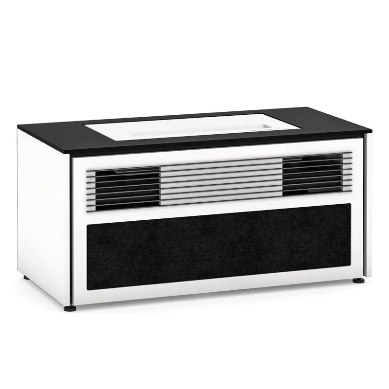Salamander Designs Chameleon Collection Miami 229S Dual Speaker Grill Projector Integrated Cabinet for LG HU85LA Projector (Gloss Warm White)