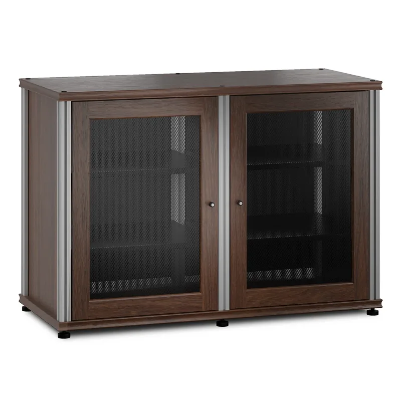 Salamander Designs Synergy 323 Four Shelf AV Cabinet (Dark Walnut with Aluminum Posts)