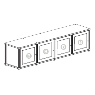 Salamander Designs Synergy 247 Quad AV Cabinet (Cherry with Black Posts)