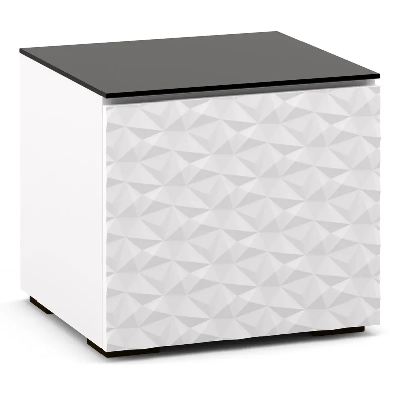 Salamander Designs Chameleon Collection Milan 217 SE Subwoofer Enclosure AV Cabinet (Geometric White with Black Glass Top)