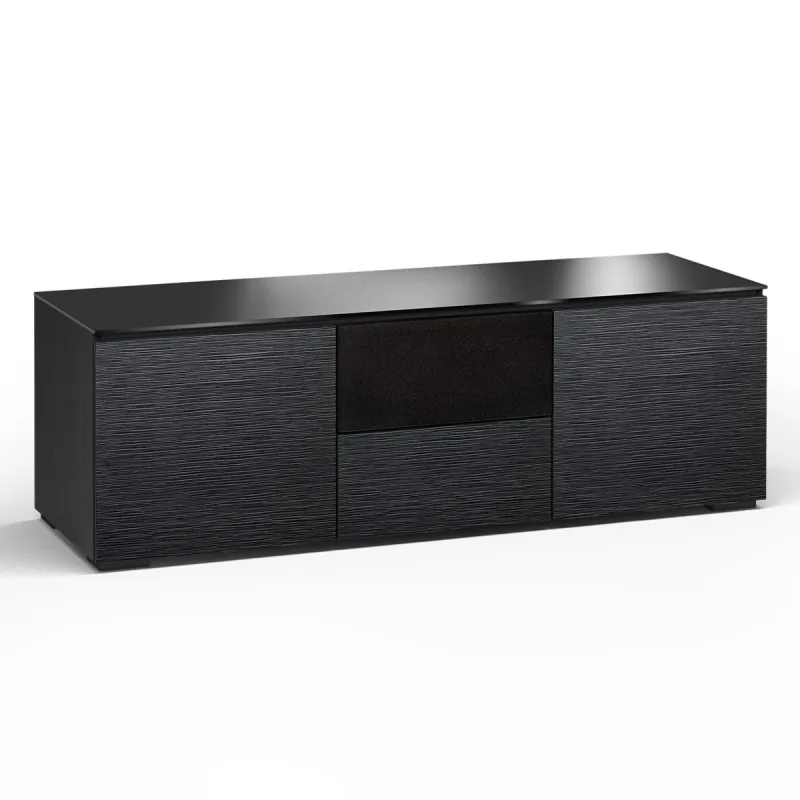 Salamander Designs Chameleon Collection Chicago 236 Triple Speaker Integrated Cabinet (Textured Black Oak with Black Glass Top)