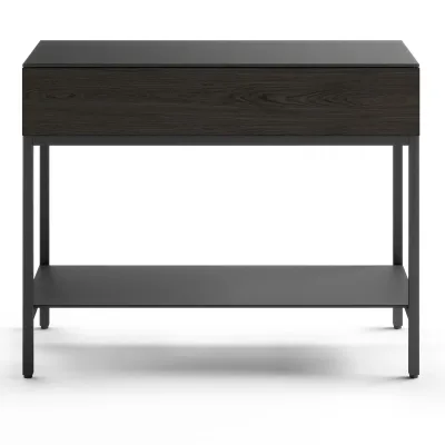 BDI Reveal 1196 Beistelltisch mit Glasplatte (Charcoal Stained Ash)