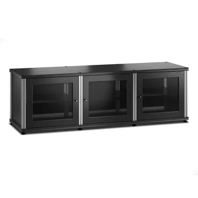 Salamander Designs Synergy 237 meuble AV triple (chêne noir avec montants aluminium)