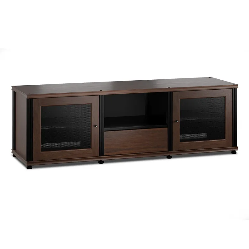 Salamander Designs Synergy 236 Triple AV Cabinet (Dark Walnut with Black Posts)