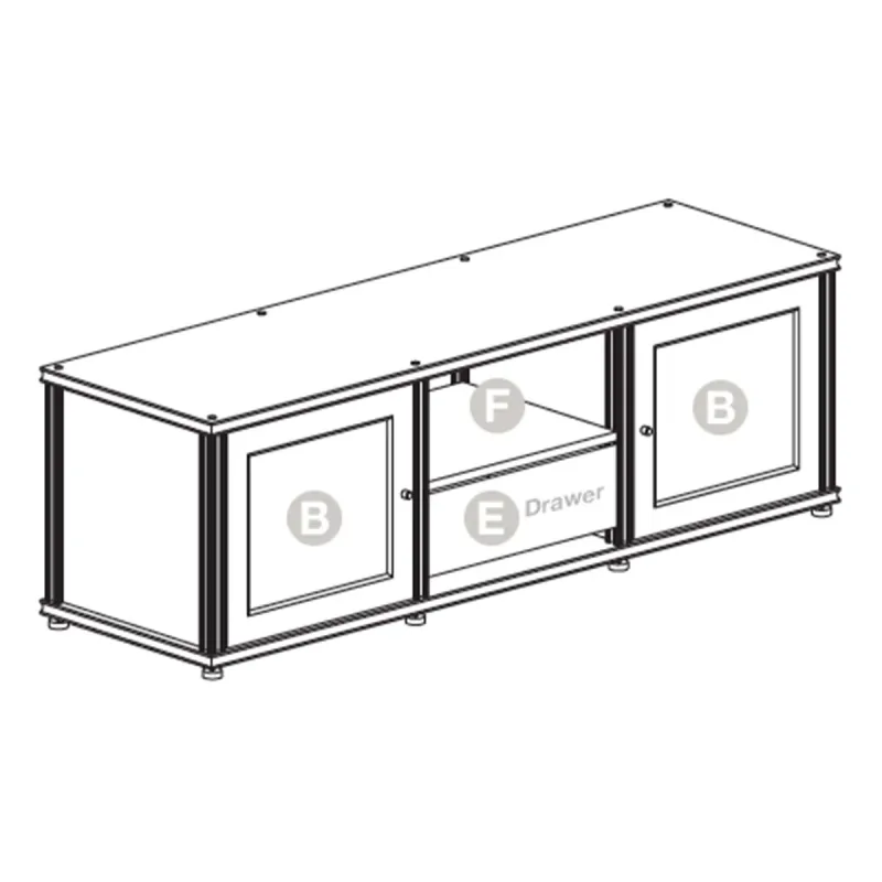 Salamander Designs Synergy 236 Triple AV Cabinet (Black Oak with Black Glass & Aluminum Posts)