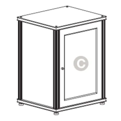 Salamander Designs Synergy 303 Single AV-skab (mørk valnød med aluminiumsstolper)