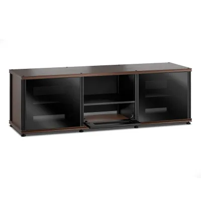 Salamander Designs Synergy 233 Mobile AV a tre vani (Noce scuro con vetro nero e montanti neri)