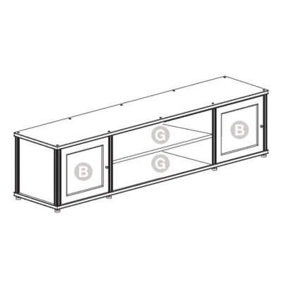 Salamander Designs Synergy 248 Quad AV Cabinet (Black Oak with Black Posts)