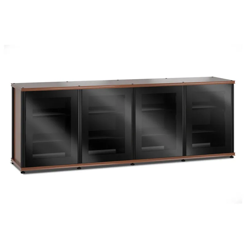 Salamander Designs Synergy 347 Quad AV Cabinet (American Cherry with Black Glass Doors & Black Posts)