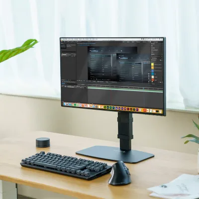 Kanto DTS1000 Universal Desktop Stand with Adjustable Height, Tilt, and Swivel for 17" - 32" Monitors