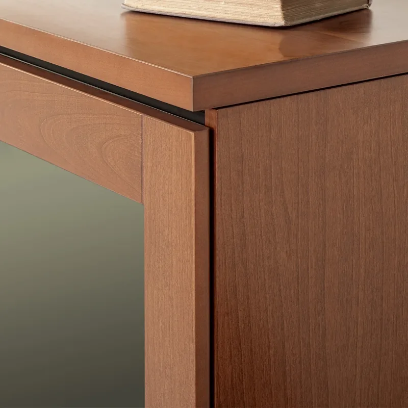 Salamander Designs Chameleon Collection Elba 329 Twin Speaker Integrated Cabinet (Wide Framed American Cherry Doors with Smoked Glass Inserts)