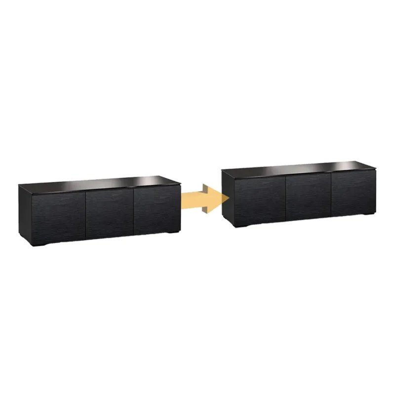 Salamander Designs Chameleon Chicago 237 AV-skab med 6 rum som samlet pakke til TV på 97″+ (Black Oak)