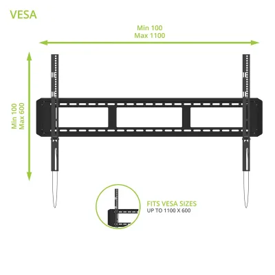 Kanto F6080 Supporto TV da Parete Fisso a Basso Profilo per TV da 55" - 120"