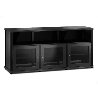 Salamander Designs Synergy 339 Triple AV-skab (Black Oak med Black Posts)